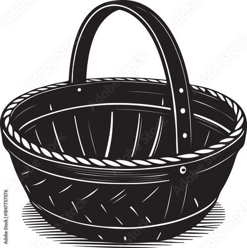 basket vector illustration solid white background silhouette