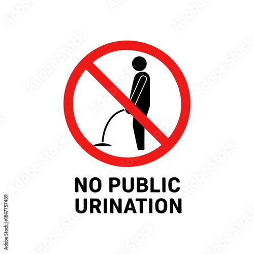 No Public Urination Sign with Person Icon.