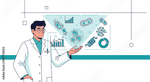 Scientific analysis of microorganisms in research laboratory for medicine and biotechnology