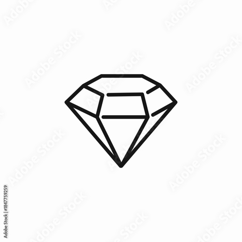 classic cut diamond icon sign vector