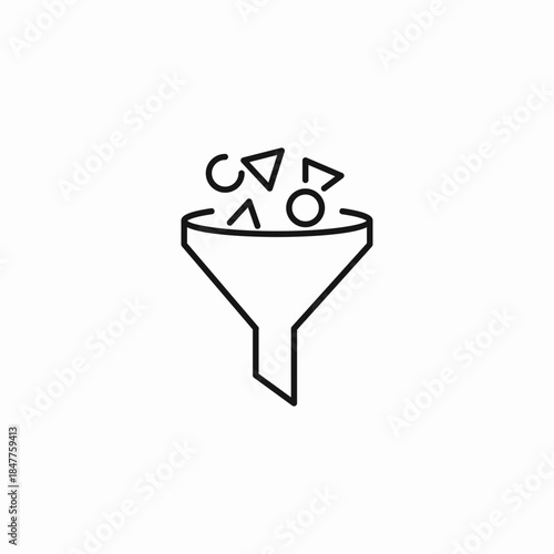 data filtering funnel icon sign vector