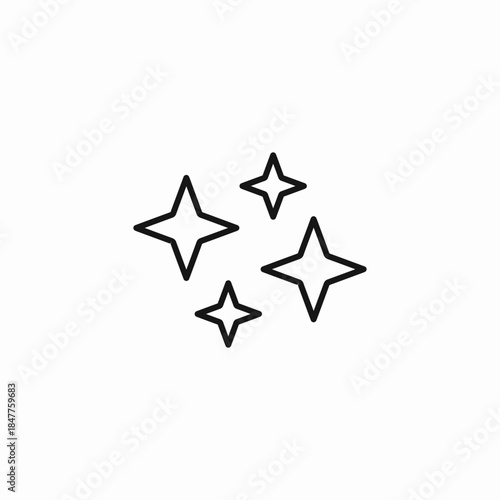 four sparkle stars icon sign vector