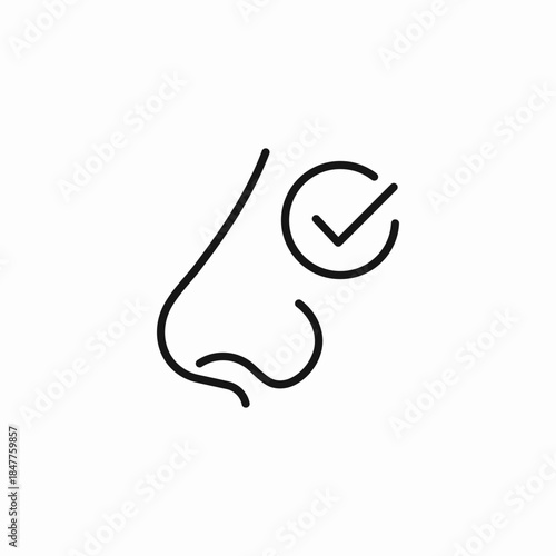 healthy nose checked good icon sign vector