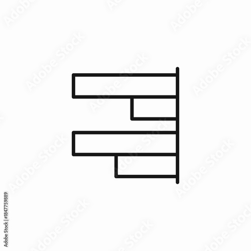 horizontal bar graph icon sign vector