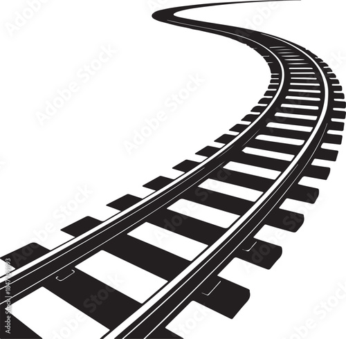 rail track road solid white background silhouette