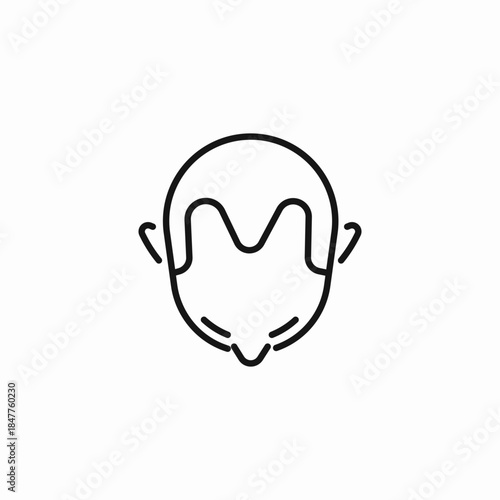 m shaped hairline icon sign vector