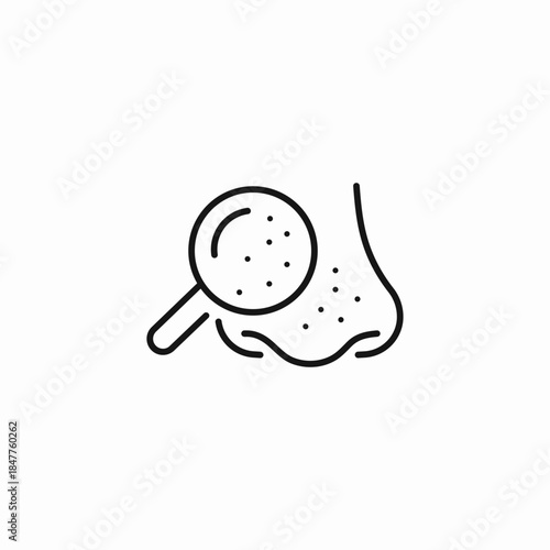 magnified nose skin issues icon sign vector