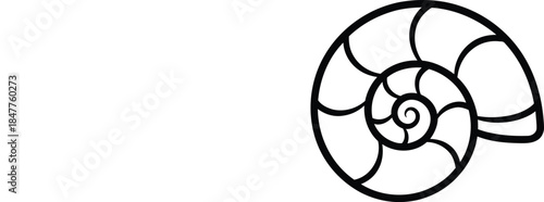 Abstract Spiral Swirl Design - A stylized nautilus shell graphic, representing growth and natural patterns, perfect for diverse artistic applications