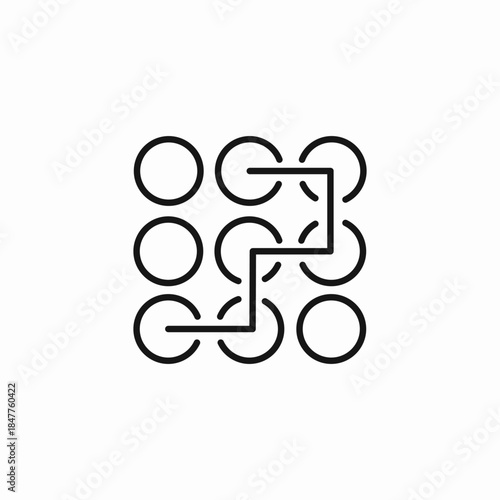 mobile pattern lock icon sign vector