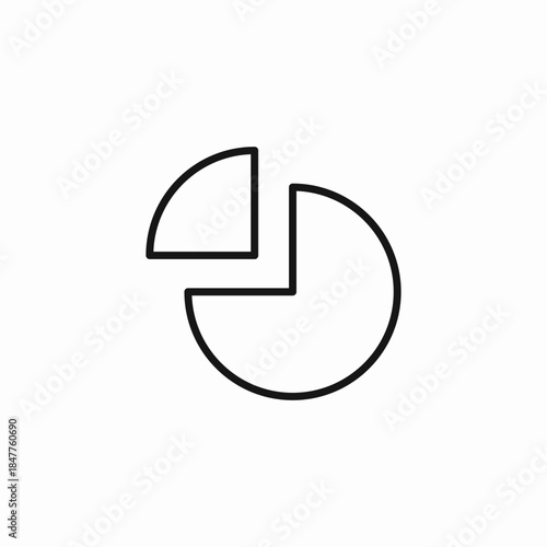 pie chart diagram icon sign vector