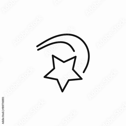 shooting star arc icon sign vector