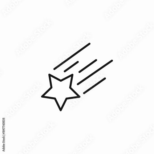 shooting star with tail icon sign vector