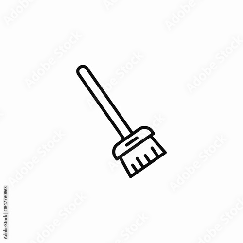 simple outline broom icon sign vector