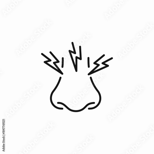 sinus pain headache lightning icon sign vector