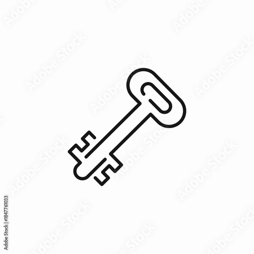 skeleton key intricate icon sign vector