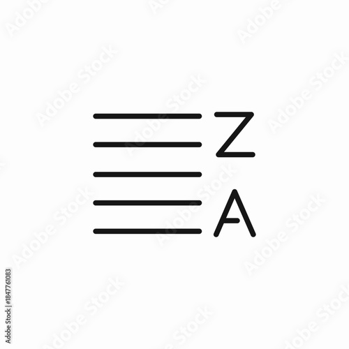 sort list alphabetical icon sign vector