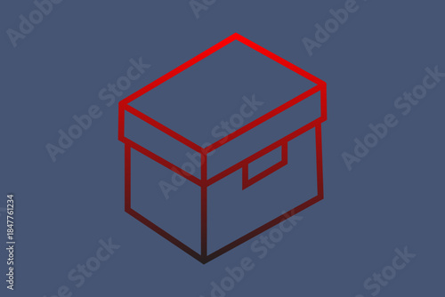 The image is a stylized, minimalist line art icon set against a dark blue background.