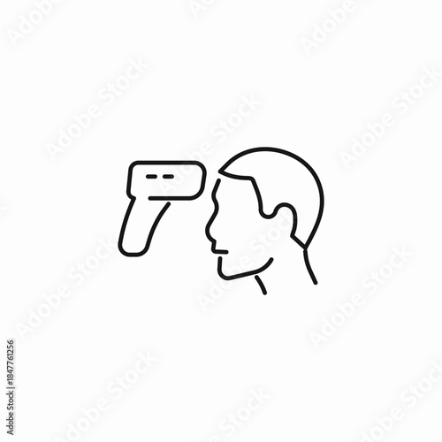 temperature check person icon sign vector