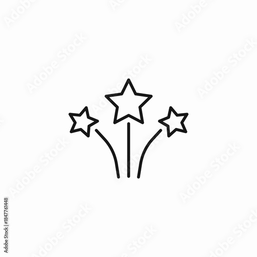 three stars launching icon sign vector