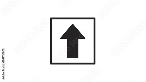 Minimalist Upward Arrow Sign Indicating Directional Guidance for Navigation