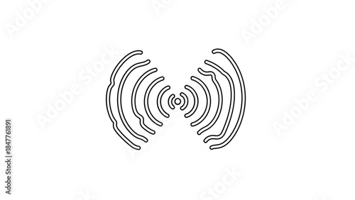 Minimalist wireless signal icon representing connectivity and communication