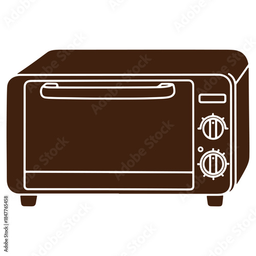Brown microwave oven icon isolated on white background suitable for kitchen appliances and technology themes