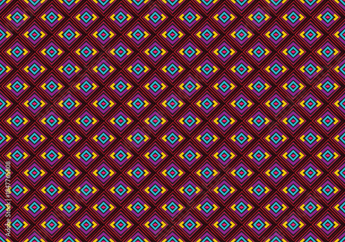 Aztec ethnic background design vector with a seamless pattern. Traditional motifs are illustrated. Element of a seamless pattern template