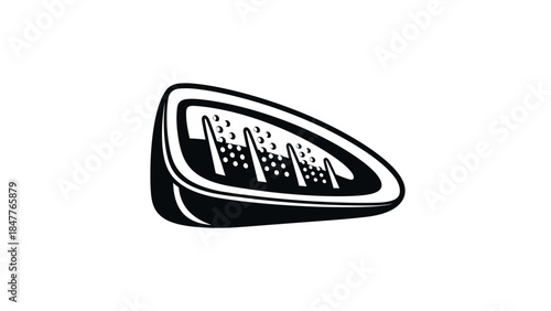 Minimalistic Black and White Car Dashboard Speedometer Illustration for Vehicle Control