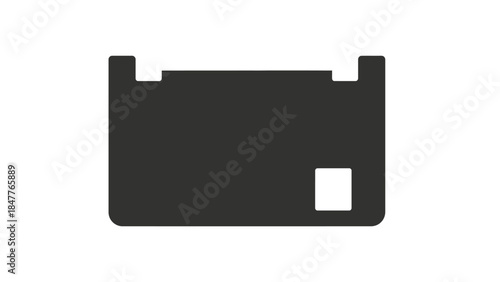 Minimalistic black and white 3.5-inch floppy disk icon illustrating data storage technology