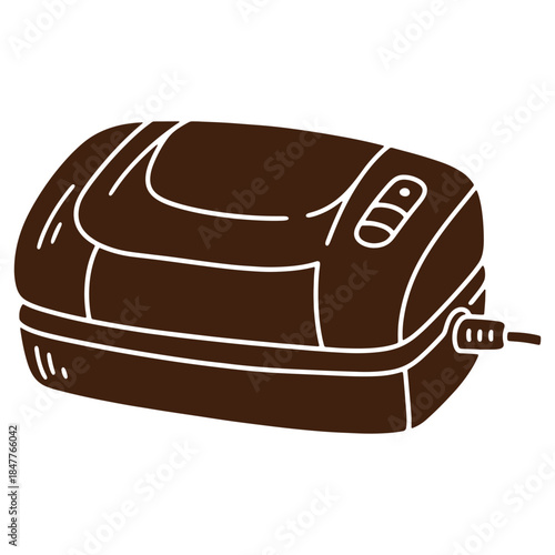 Brown suitcase with handle and lock isolated on transparent background ideal for travel and storage