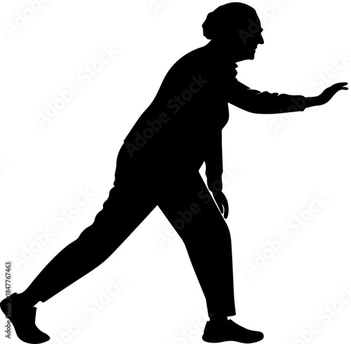 Silhouette of Person in Martial Arts Pose – Balance and Motion Vector