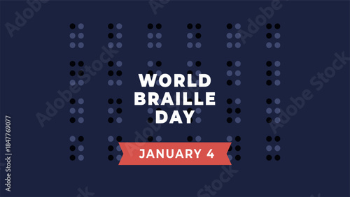 World braille day flyer illustration
