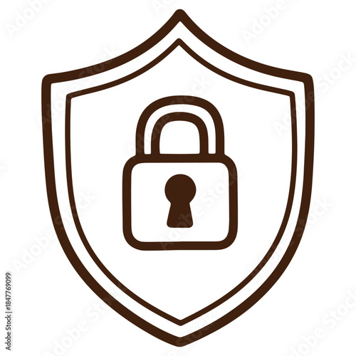 Shield with padlock icon representing security and protection suitable for business and technology concepts