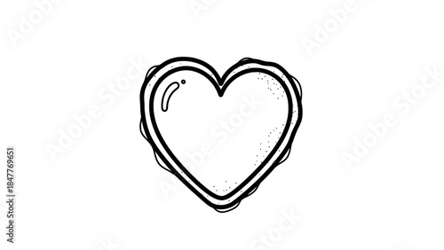 Minimalistic Hand-Drawn Heart Symbol Expressing Love and Affection
