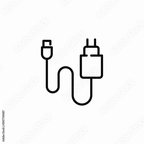 charger cable plug adapter icon sign vector