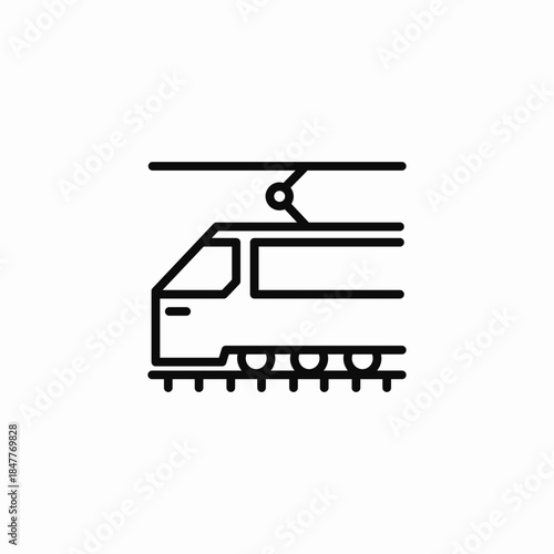 electric train side icon sign vector