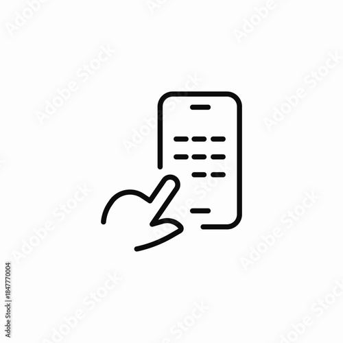 hand scrolling mobile icon sign vector