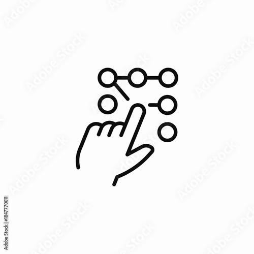 hand touching pattern lock icon sign vector