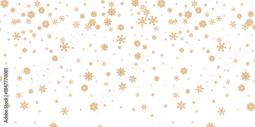 snowflakes and stars border isolated vector illustration, Elegant gold snowflake and star border set for festive holiday designs