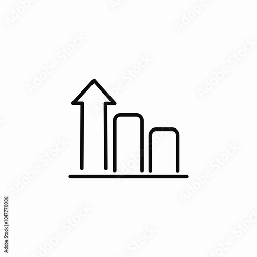 increasing bar graph growth icon sign vector
