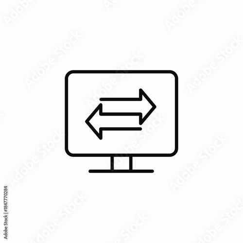 monitor data flow icon sign vector