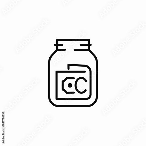 money saving jar icon sign vector