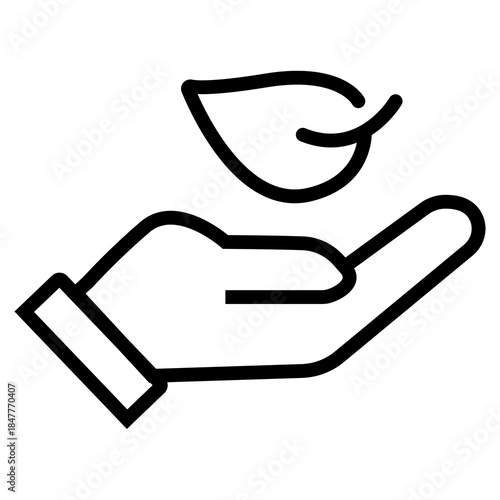 vector illustration of a man holding a leaf