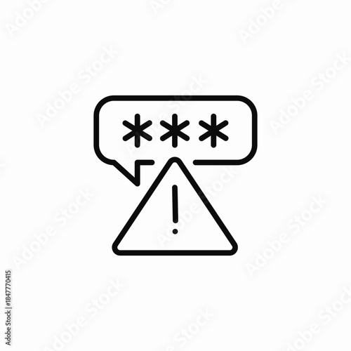 password error warning icon sign vector