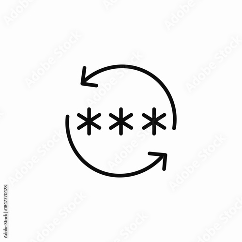 password reset cycle icon sign vector