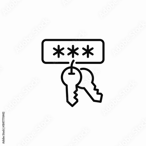 password manager keys icon sign vector