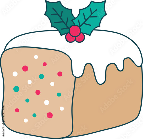 Christmas fruit cake slice