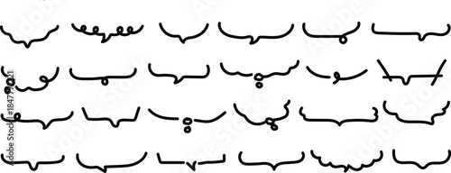 Black Eyebrows Isolated on White Background
