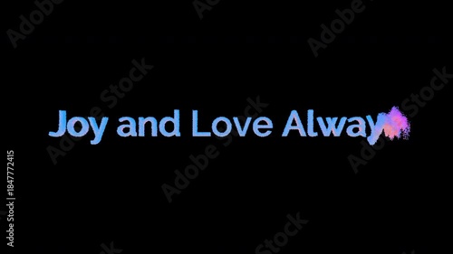 Merry Christmas Word Morph to Joy and Love Always