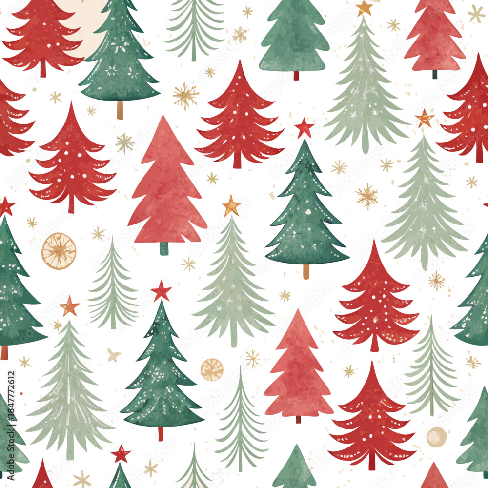Fototapeta premium Seamless Christmas pattern, snowflake design, holiday pattern